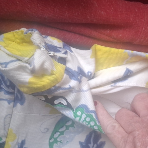 Talbots RSVP Collection, Yellow and Blue Mini Skater Skirt with Butterflies - Picture 7 of 7